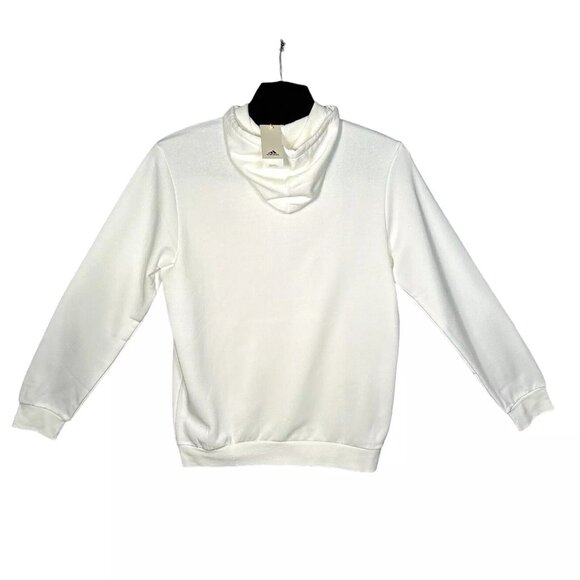 adidas Men's Essentials Pullover Fleece Hoodie Size XL Tall White Regular Fit - Picture 3 of 8